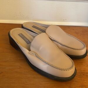Vintage Partners Tan Leather Slip-On Mule Shoe Loafer Made in Brazil Women 7